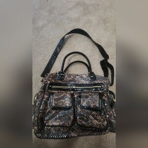 Betesy Johnson Elegant Black and Brown Women's Shoulder Bag